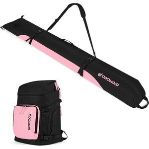 Padded Ski & Boot Bag Combo for Air Travel, Waterproof & Durable Storage